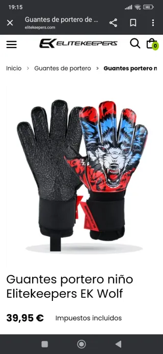 Guantes Portero Elitekeepers Wolf Talla 4