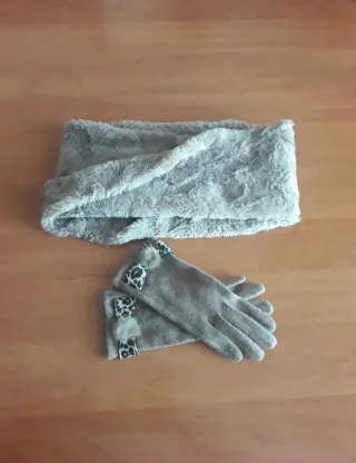 Conjunto braga cuello y guantes