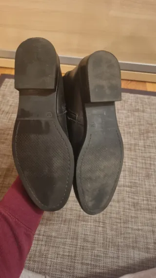 Botas altas piel y ante negras talla 38