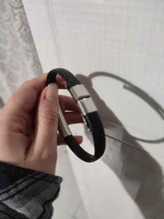 Bracciale Uomo Nero e Argento