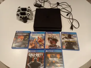 PlayStation 4 con 2 mandos y 6 juegos