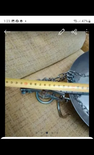 Báscula romana con plato y cadenas