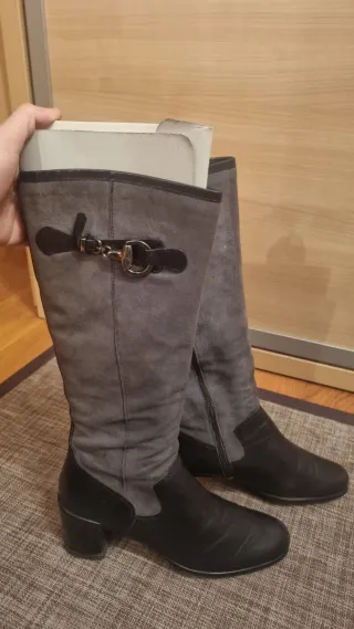 Botas grises ante y piel talla 38