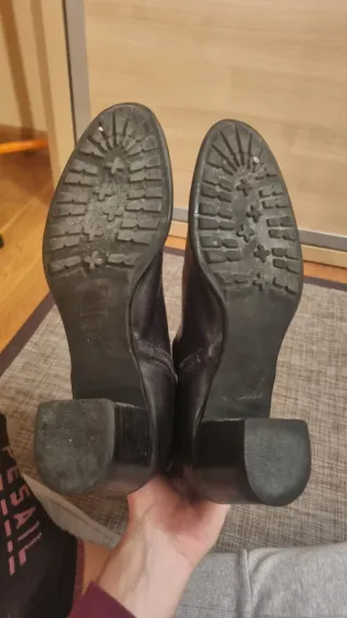 Botas grises ante y piel talla 38