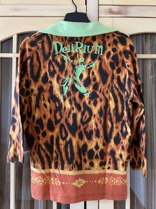 Camisa Versace Animal Print Verde y Marrón