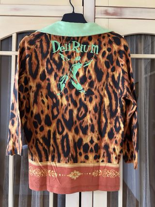 Camisa Versace Animal Print Verde y Marrón