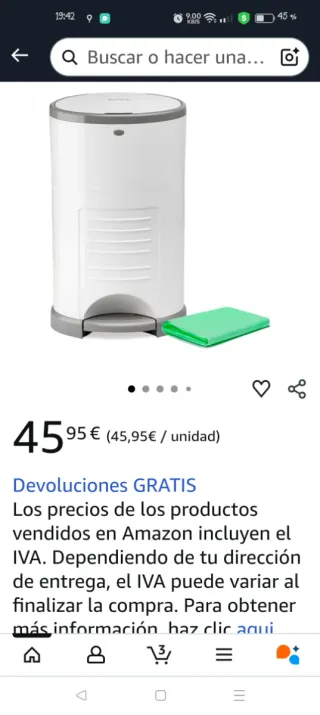 Cubo Korbell 16L para pañales