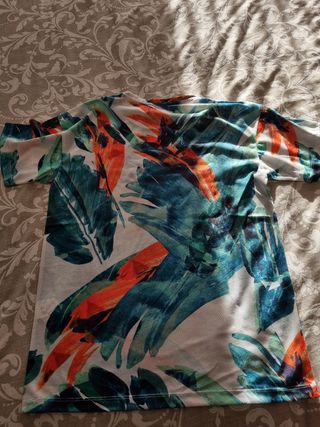 Camisola Zara Estampada Folhagem