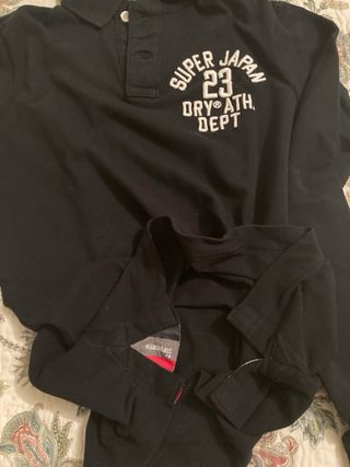 Polo Superdry Manga Larga Talla M azul oscuro