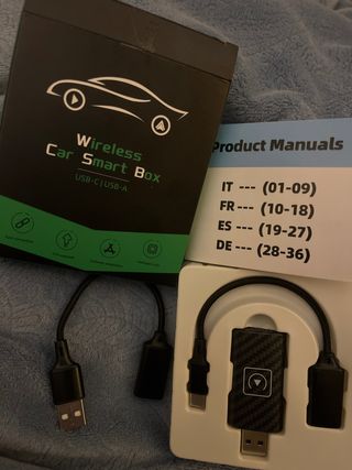 Adaptador Inalámbrico Coche USB-C/USB-A