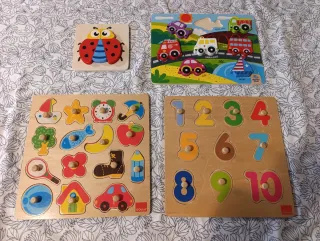 Lote encajables de  Madera Montessori