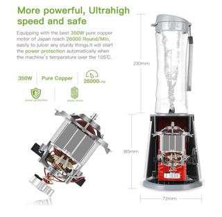 Batidora SURPEER con 2 vasos con tapa