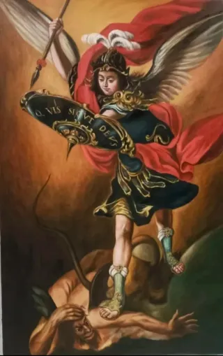 Pintura al óleo San Miguel Arcángel