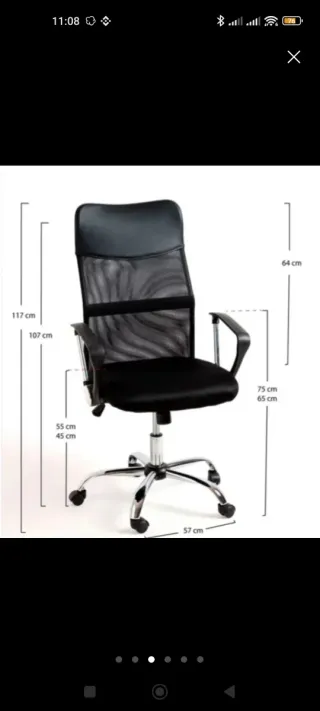 Silla de oficina reclinable negra