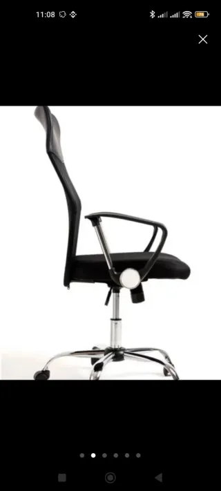 Silla de oficina reclinable negra