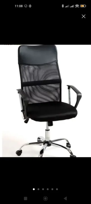 Silla de oficina reclinable negra