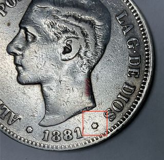 ºoO 5 pesetas Alfonso XII 1881 - plata - MSM - ES