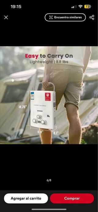 Calentador de agua 6L para camper