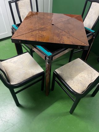 Mesa póker plegable + 4 sillas