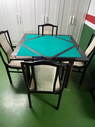 Mesa póker plegable + 4 sillas