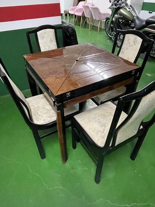 Mesa póker plegable + 4 sillas