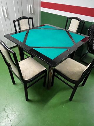 Mesa póker plegable + 4 sillas