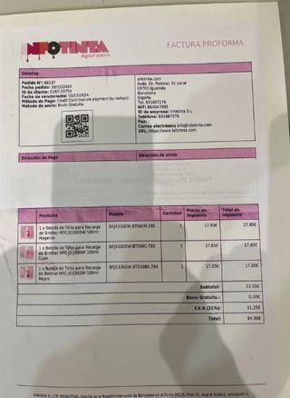 Tinta impresora Inkrite a litros (lote)