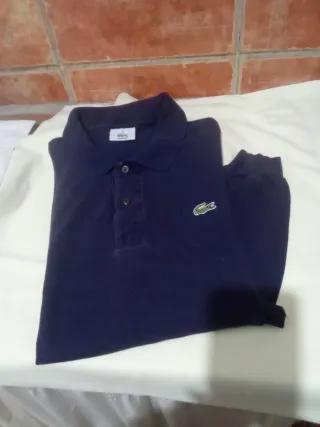 Polo Lacoste manga larga hombre azul