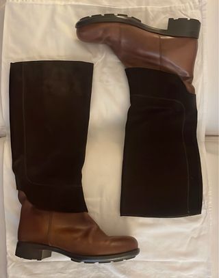 Botas altas Farrutx ante y cuero marrón