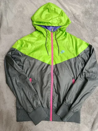 Felpa Nike con zip grigia e verde