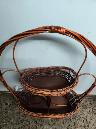 Cesta mimbre 2 alturas