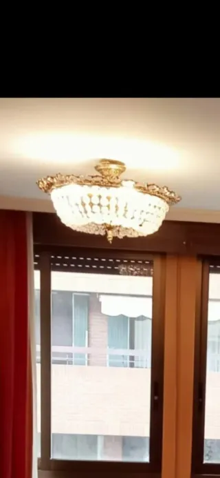 Lámpara techo bronce y cristal strass