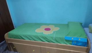 Cama nido de madera con cajones