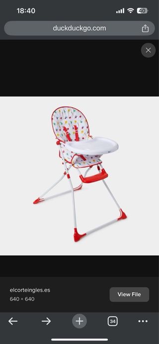 Trona infantil Bbest plegable, con funda y bandeja