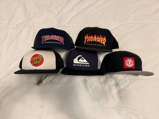 Lote 5 Gorras: Thrasher, Element, Quiksilver, Sant