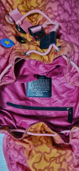 Mochila Tous Original Naranja y Rosa