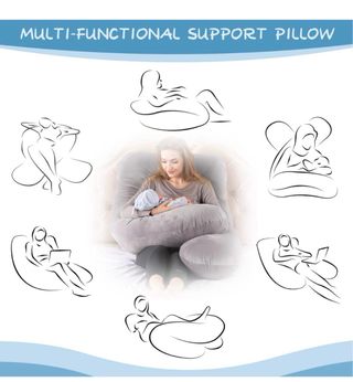 Almohada Embarazada Lactancia Multifuncional Gris