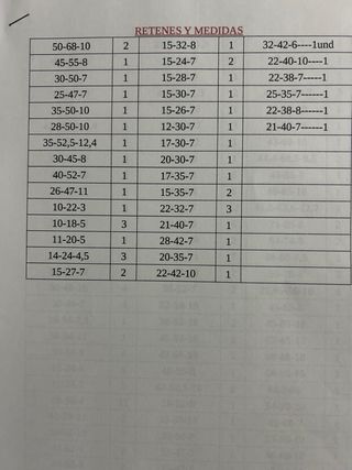 Surtido retenes Corteco Glaser JMA 6€ segun medid