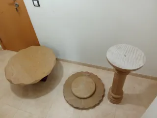 Mesa de salón de mármol beige