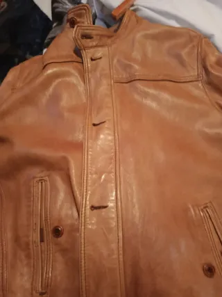 Chaqueta Piel Massimo Dutti Marrón