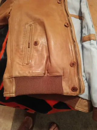 Chaqueta Piel Massimo Dutti Marrón