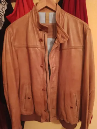 Chaqueta Piel Massimo Dutti Marrón