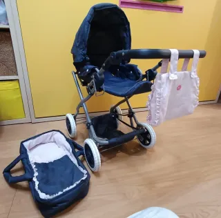 Carrito de juguete para bebé con capota