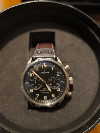 Junghans Meister Pilot Chronoscope Negro/Plata