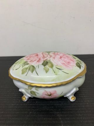 Portagioie in ceramica con rose