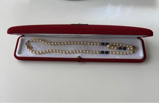 Collar Majorica Perlas y Zafiros 40cm + 5cm