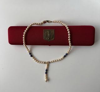 Collar Majorica Perlas y Zafiros 40cm + 5cm