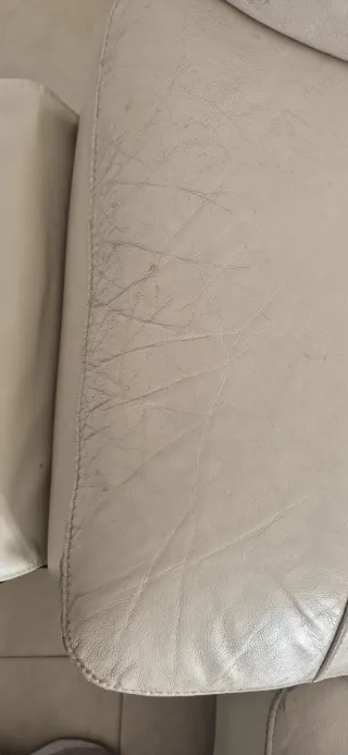 Sofá Eléctrico de Piel Beige