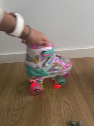 Patines niña extensibles T30-33 unicornio luces