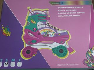Patines niña extensibles T30-33 unicornio luces